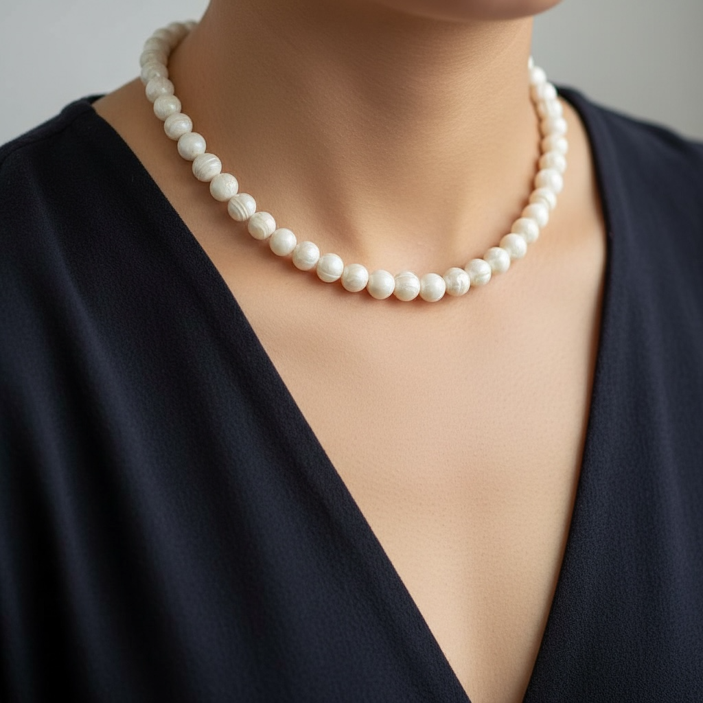 Pure Pearl Glow Necklace for Daily Wear and Party Wear (Single Layer)