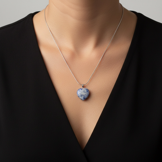 Sodalite Heart Shaped Pendant