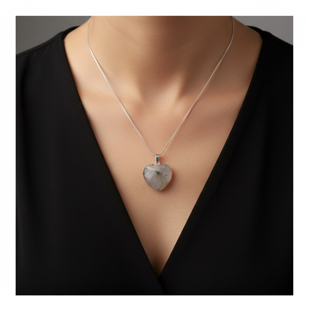 Labradorite Heart Pendant – Crystal of Intuition, Transformation & Protection