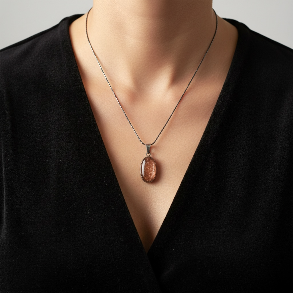 Sunstone Oval Pendant – Crystal of Joy, Confidence & Abundance