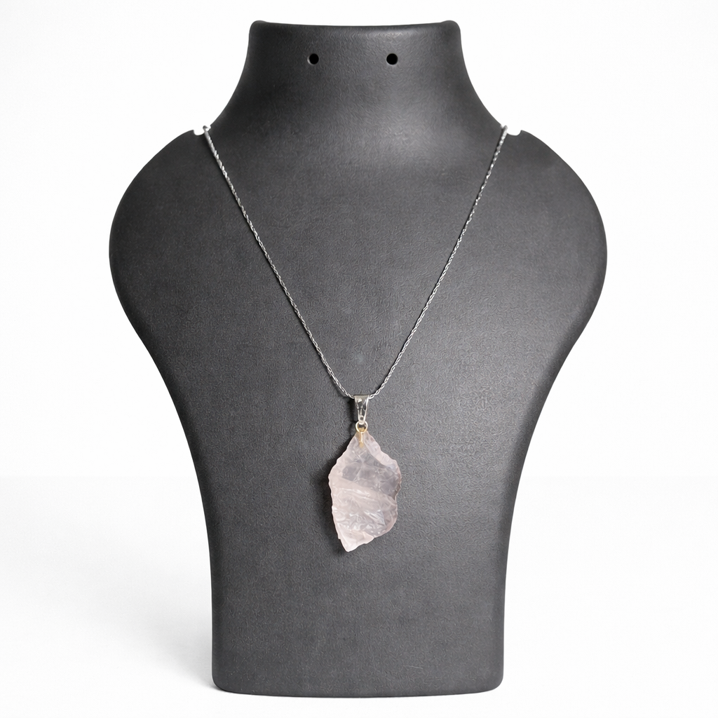 Rose Quartz Raw Pendant – Crystal of Love, Compassion & Emotional Healing