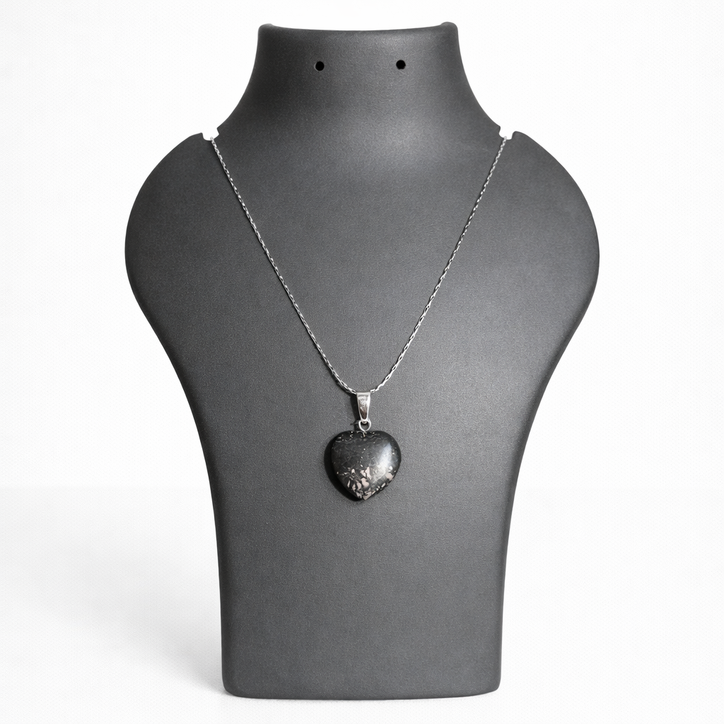 Black Rhodonite Heart Shape Pendant – Emotional Healing, Strength & Protection