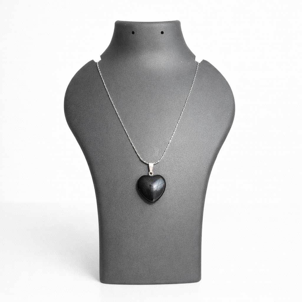 Black Obsidian Heart Pendant – Crystal of Protection, Grounding & Truth