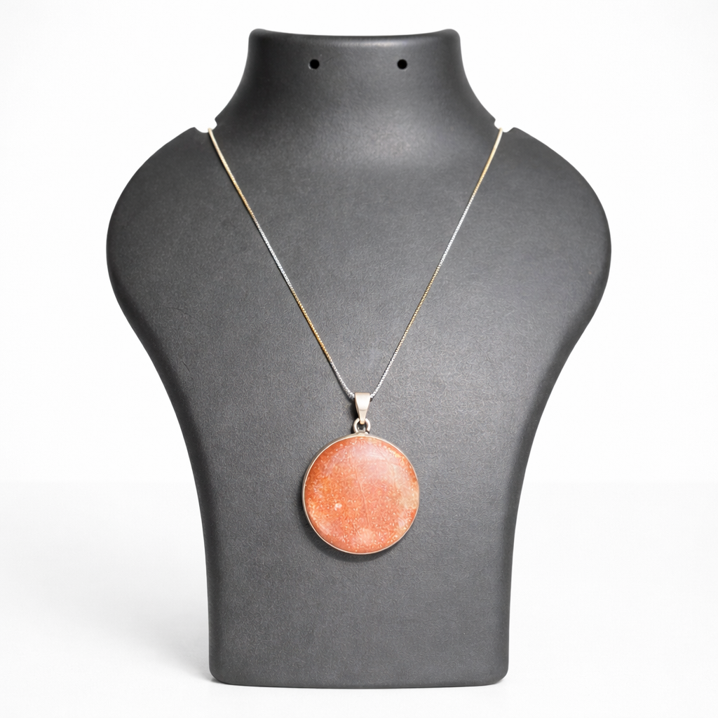 Sunstone Round Pendant – Crystal of Joy, Positivity & Empowerment