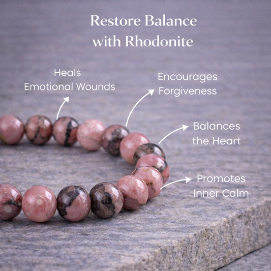 Rhodonite Heart Healing Bracelet