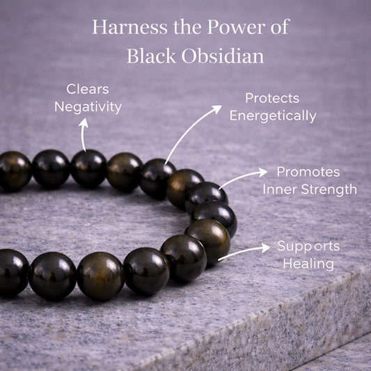 Black Obsidian Protection & Grounding Bracelet