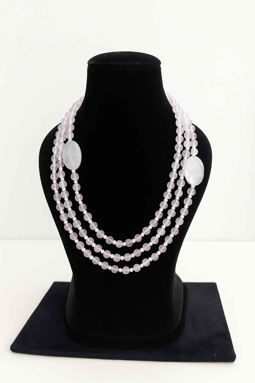 Rose Quartz 3 Layer Necklace – Crystal of Love, Healing & Feminine Grace