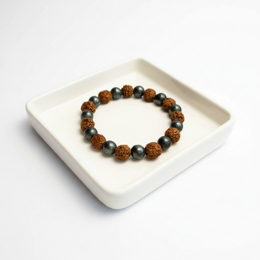 Pyrite & Rudraksh Bracelet