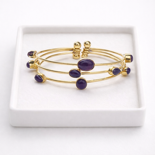 Amethyst Adjustable Cuff Bracelet