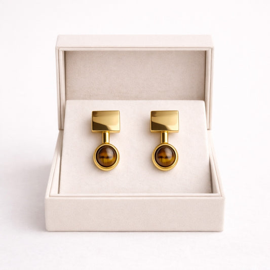 Tiger Eye Earrings – Stone of Confidence, Protection & Inner Strength