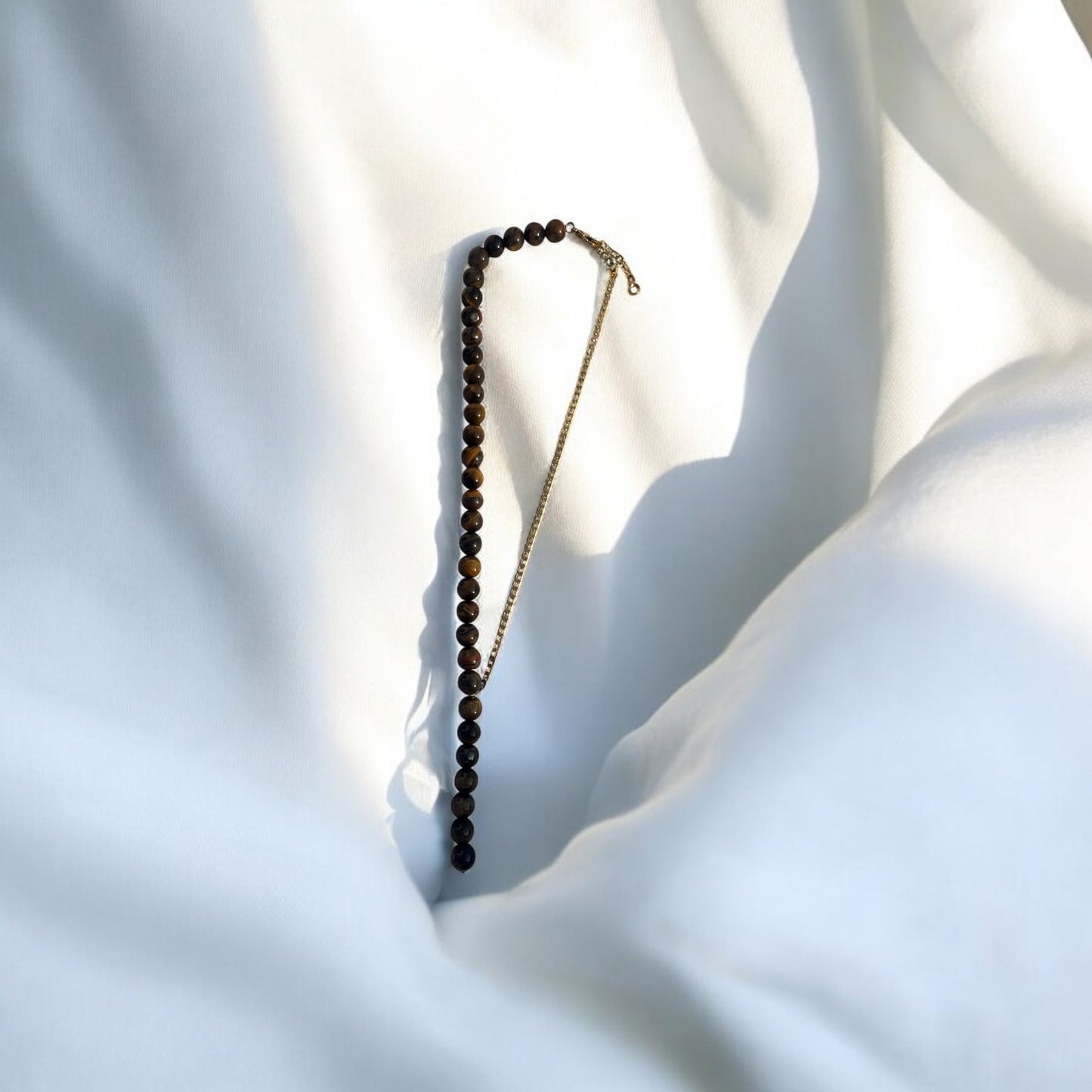 Tiger Eye Power Necklace – with Anti-Tarnish Gold Chain