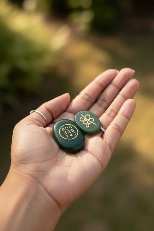 Green Aventurine Zibu Symbol Stone – Healing, Abundance & Heart Energy