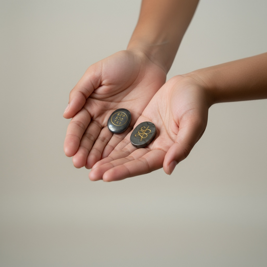 Pyrite Zibu Symbol Stone – Wealth, Protection & Manifestation Energy