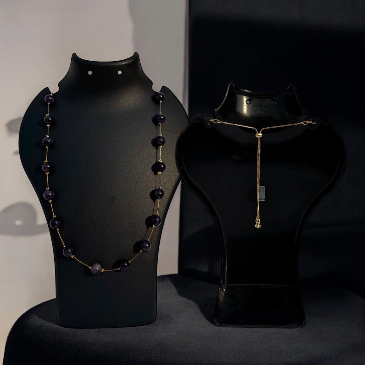 Amethyst Wisdom Necklace – with Anti-Tarnish Gold Chain