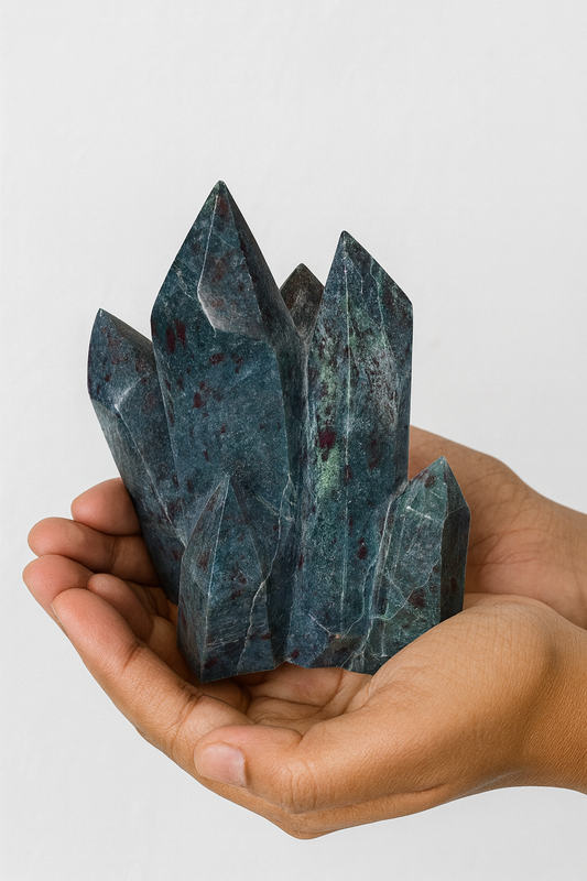 Ruby in Kyanite Family Cluster – Grounded Passion & Aligned Power