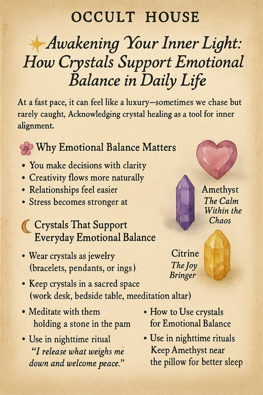 ✨ Awakening Your Inner Light: How Crystals Support Emotional Balance in Daily Life