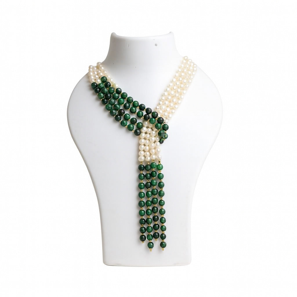 Pearl & Jade Multi-Styling Necklace – Elegance, Prosperity & Grace for Women