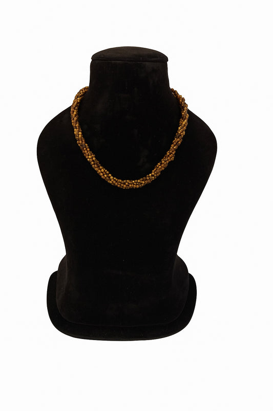 Tiger Eye Twisted Weaved Choker Necklace for Grounding