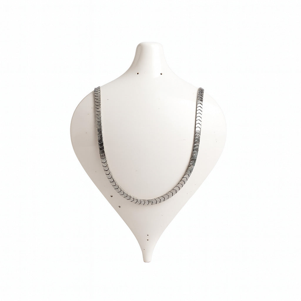 Classic hematite flat unisex chain necklace