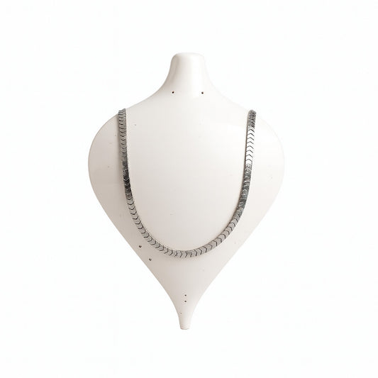 Classic hematite flat unisex chain necklace