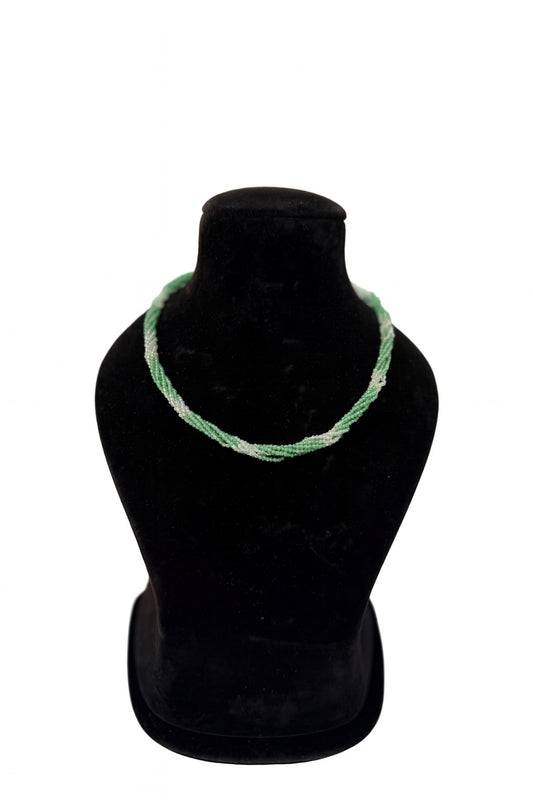 Green Aventurine & Clear Quartz Necklace – Crystal of Abundance, Healing & Energy Amplification