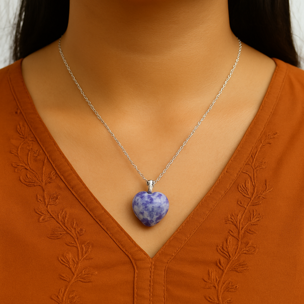 Sodalite Heart Shaped Pendant