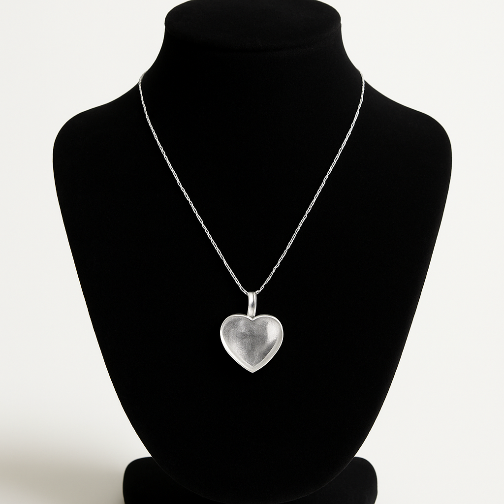Clear Quartz Heart Shaped Pendant with Chain