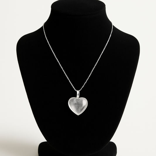 Clear Quartz Heart Shaped Pendant with Chain