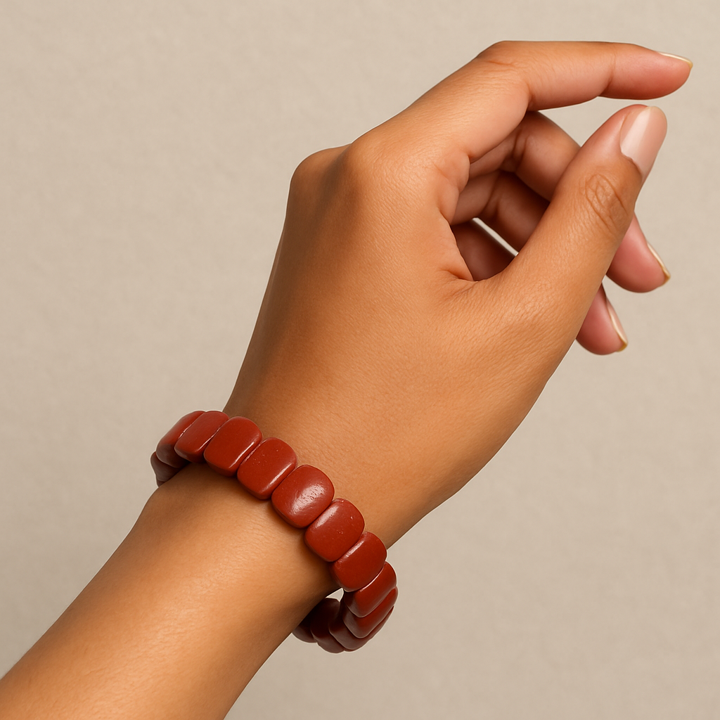 Red Jasper Bracelet Cabochone Bead