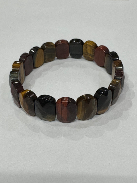 Mixed (Red, Golden) Tiger Eye Bracelet Cabochone Bead