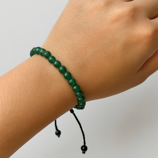 Green Jade 6mm Adjustable Thread Bracelet
