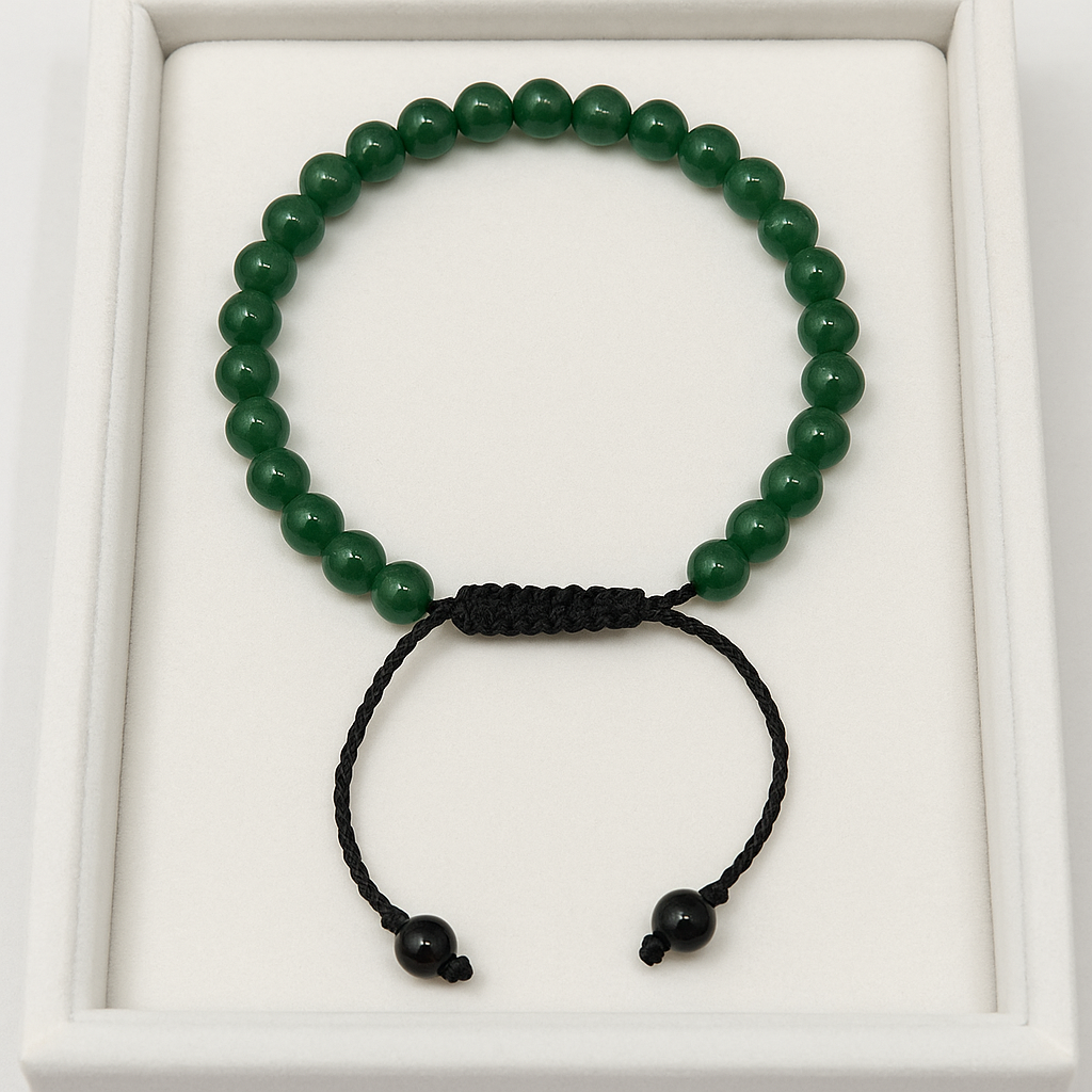 Green Jade 6mm Adjustable Thread Bracelet