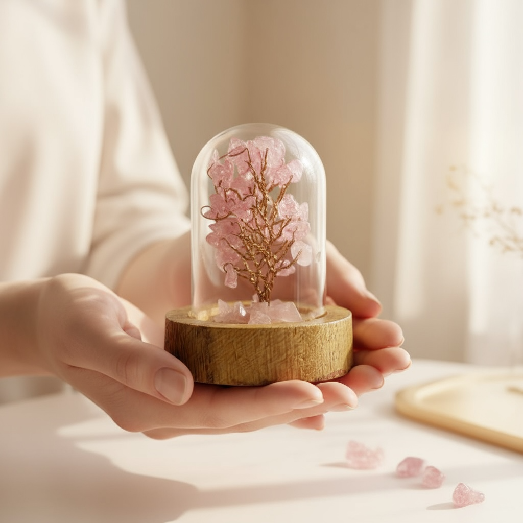 Rose Quartz Miniature Tree – Stone of Love, Harmony & Emotional Healing