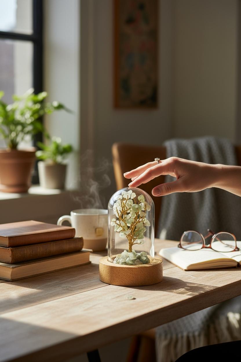 Green Aventurine Miniature Tree – Stone of Luck, Growth & Prosperity