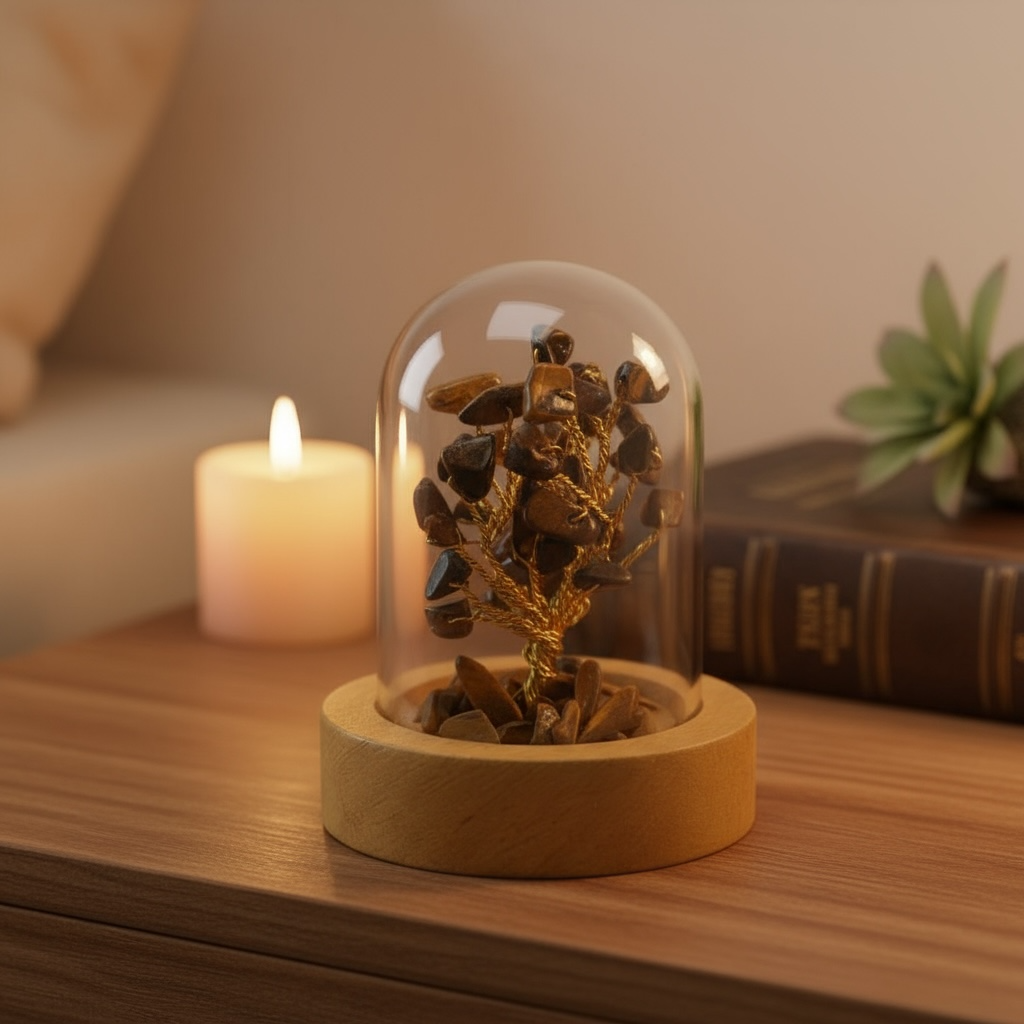 Tiger Eye Miniature Tree – Stone of Courage, Protection & Prosperity