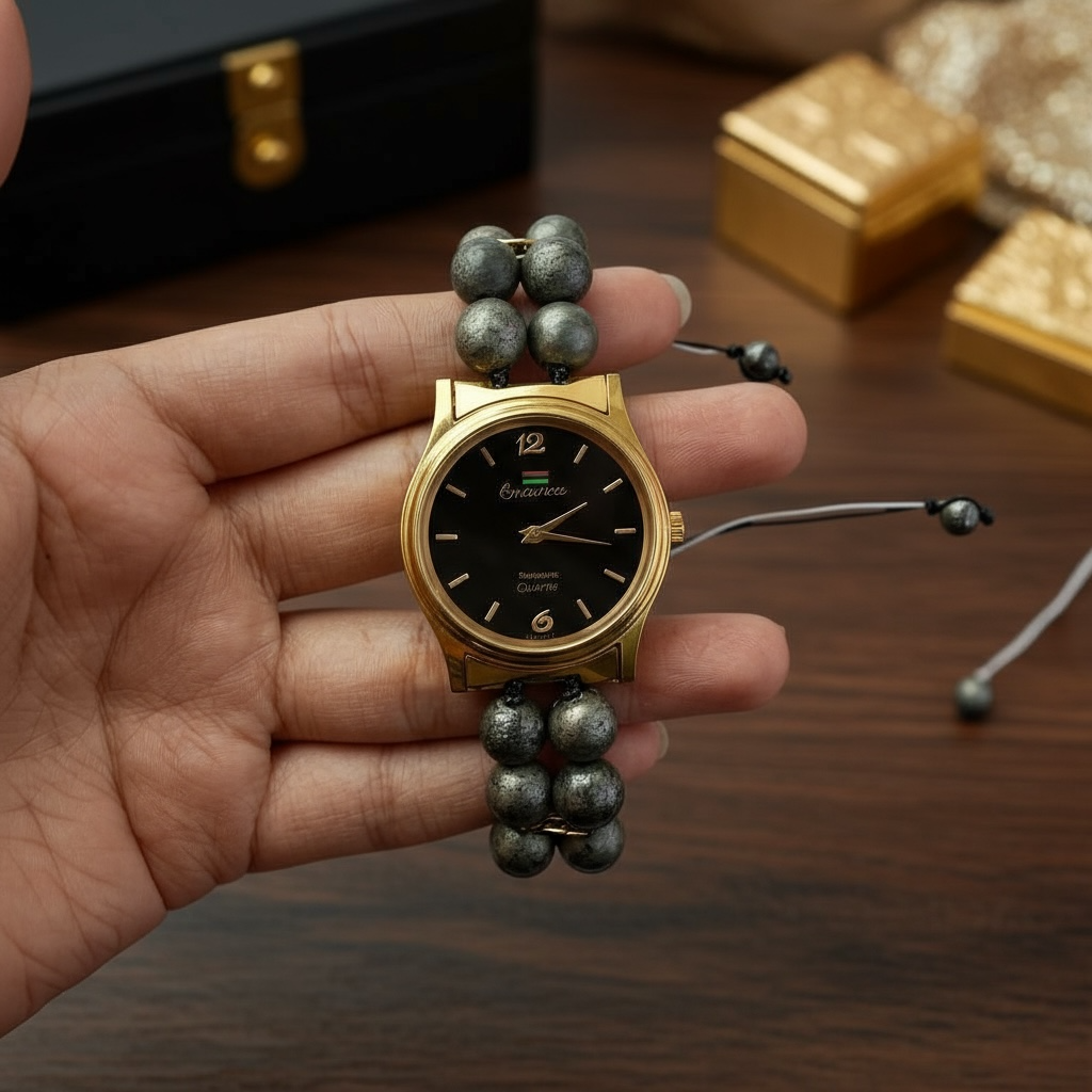 Pyrite Crystal Watch – Timepiece of Wealth, Protection & Power