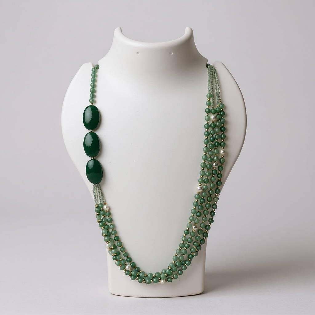 Green Aventurine Layered Necklace – Crystal of Prosperity, Growth & Heart Healing