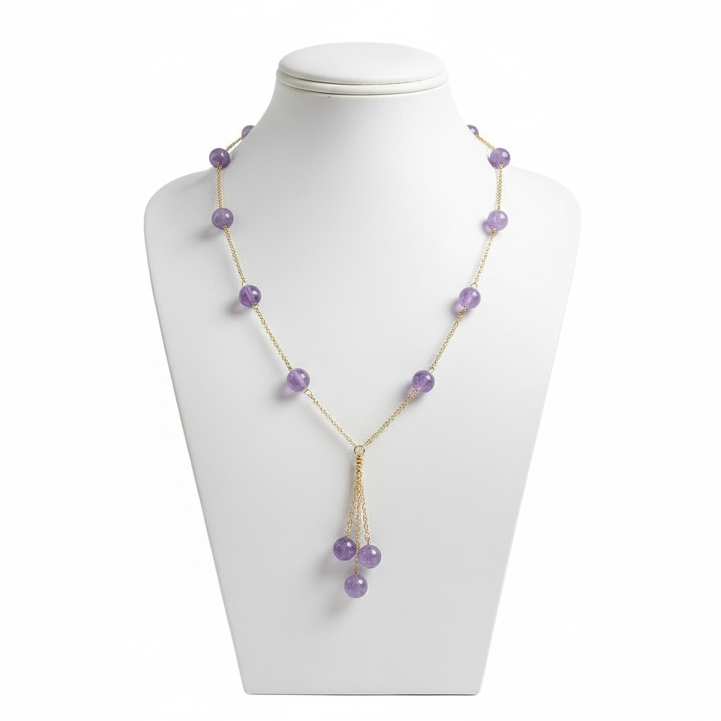 Amethyst Minimalist Necklace – Crystal of Calm, Intuition & Spiritual Grace