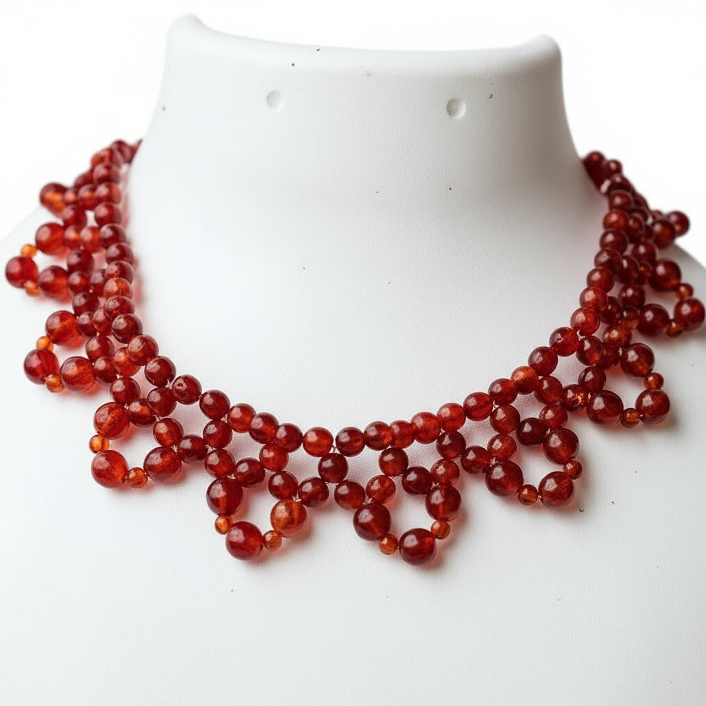 Carnelian Choker Necklace – Crystal of Confidence, Passion & Creative Energy