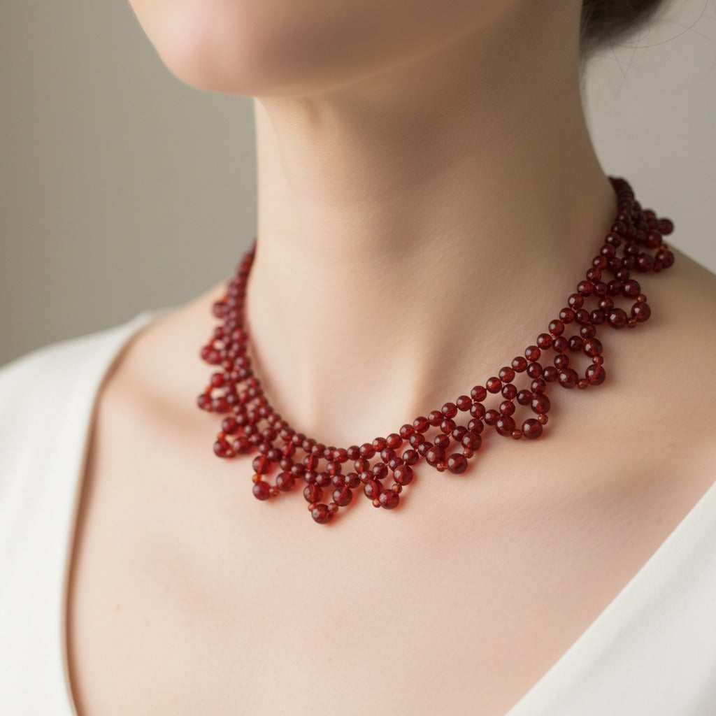 Carnelian Choker Necklace – Crystal of Confidence, Passion & Creative Energy