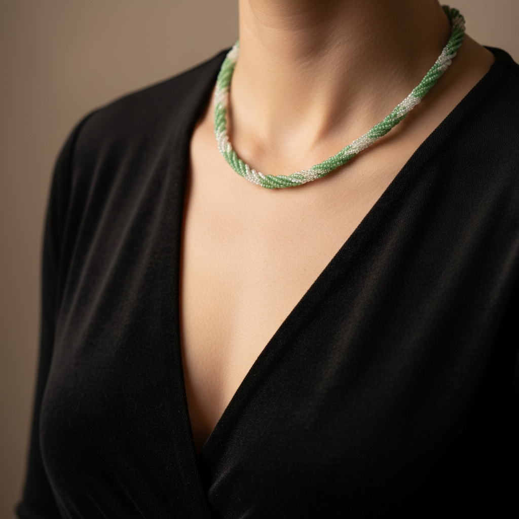 Green Aventurine & Clear Quartz Necklace – Crystal of Abundance, Healing & Energy Amplification