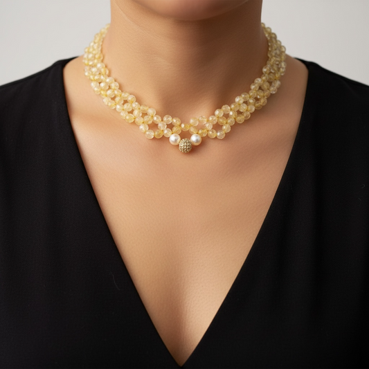 Citrine Bloom Statement Choker Necklace