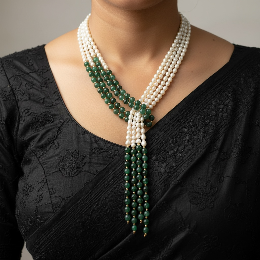Pearl & Jade Multi-Styling Necklace – Elegance, Prosperity & Grace for Women