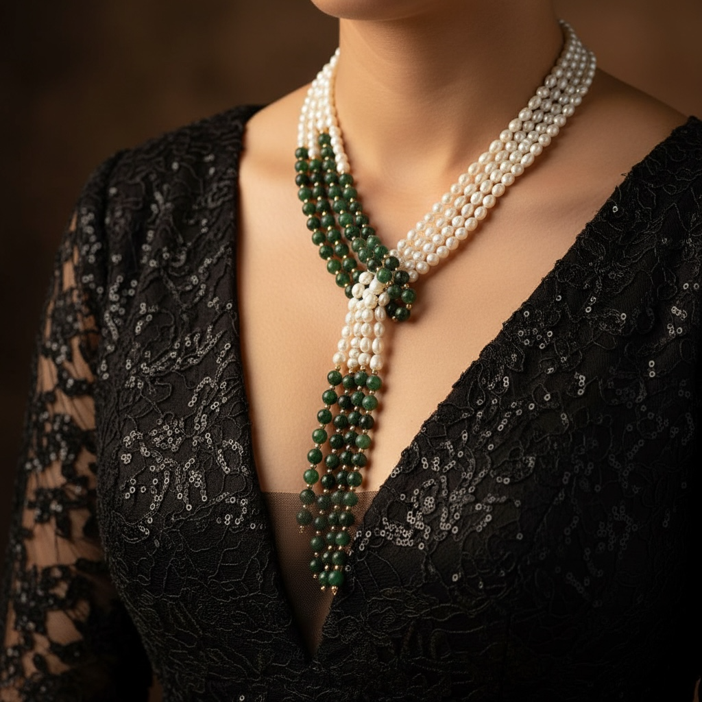 Pearl & Jade Multi-Styling Necklace – Elegance, Prosperity & Grace for Women