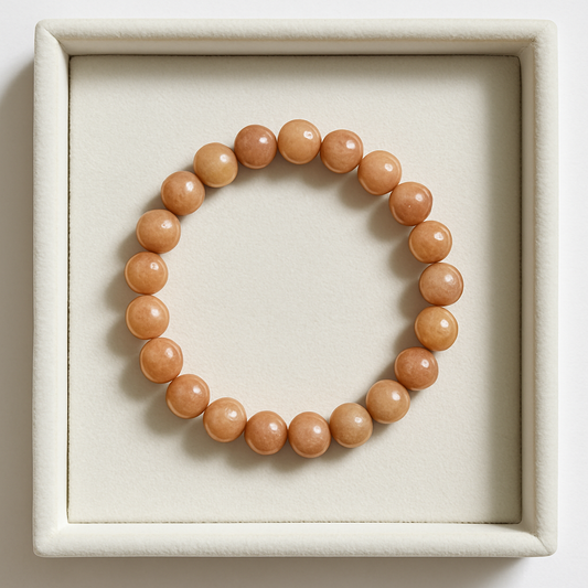 Lunar Glow – Peach Moonstone Feminine Energy Bracelet