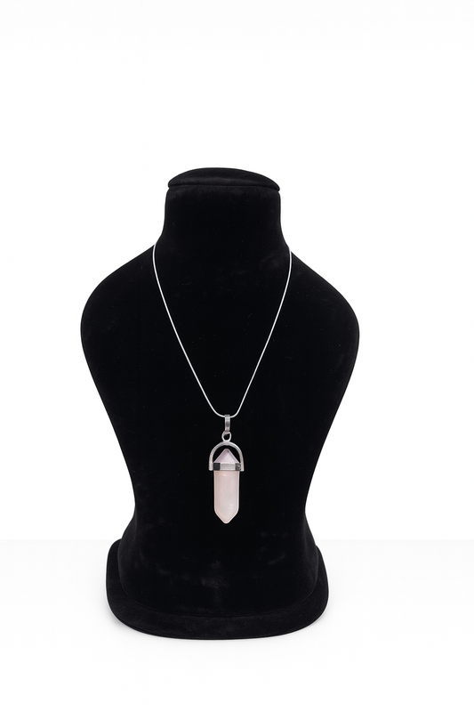 Rose Quartz Pencil Pendant – Crystal of Love, Peace & Emotional Healing