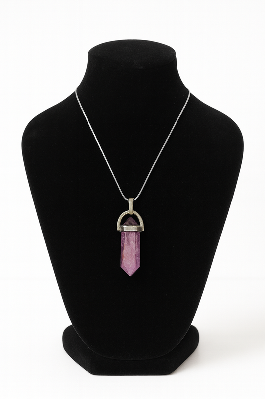 Amethyst Pencil Pendant – Crystal of Peace, Intuition & Spiritual Protection