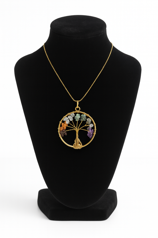 7 Chakra Tree Pendant – Crystal of Growth, Balance & Spiritual Healing