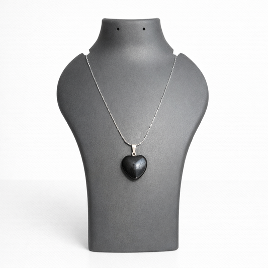 Black Obsidian Heart Pendant – Crystal of Protection, Grounding & Truth