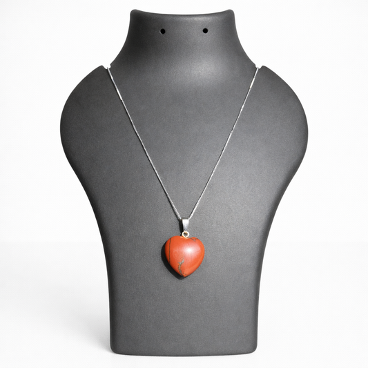 Red Jasper Heart Shape Pendant – Grounding, Strength & Emotional Stability